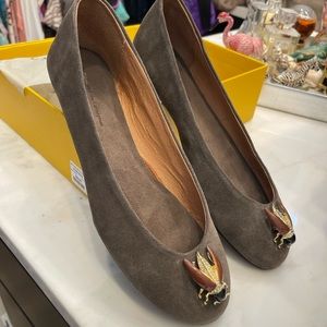 Anthropology suede decorative flats